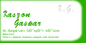 kaszon gaspar business card